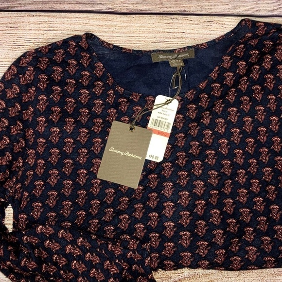 Tommy Bahama Navy Print Top - Picture 6 of 7
